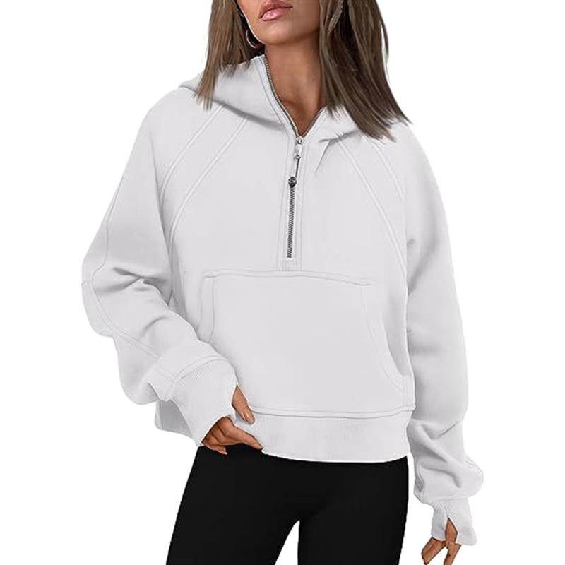Womens Ladies New Long Sleeve Plain Hoodie Zip Up Fleece Sweatshirt Jumper Warm Sweater Coat Top
